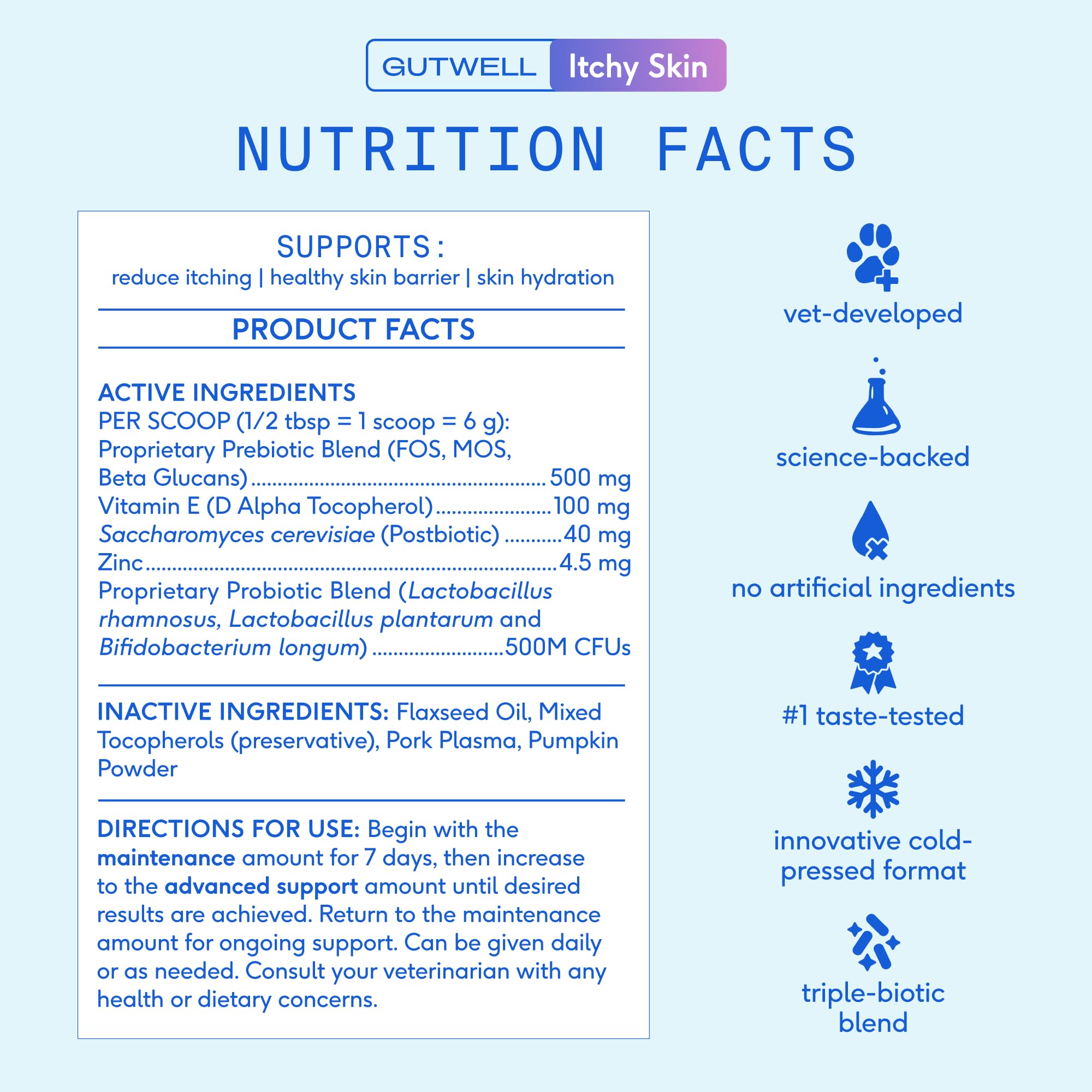 Native Pet Scratch-Free Support Pack: 60 Scoops GutWell Itchy Skin - Dog Itching Skin Relief & Seasonal Allergy Itch Relief & 60 Dog Allergy Chews - Allergy Relief with Probiotics and Colostrum - Image 8