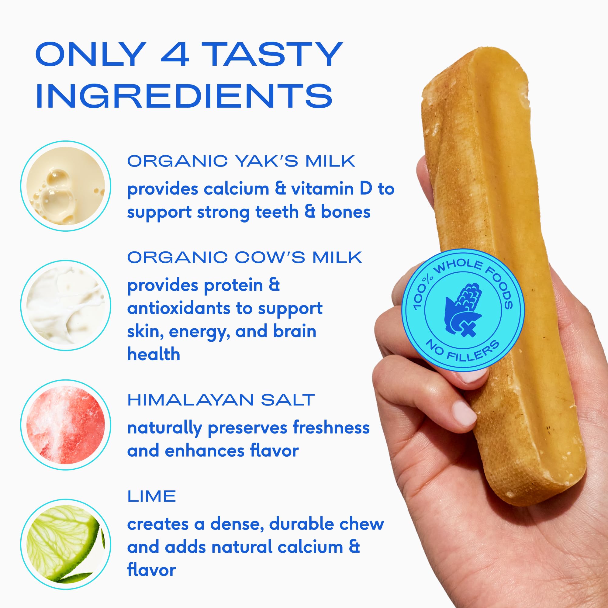 Native Pet Yak Chews for Dogs (3 Medium) & (3 Large) - All Natural Dental Chew for Dogs Made with Yak Cheese for Aggressive Chewers - Image 4