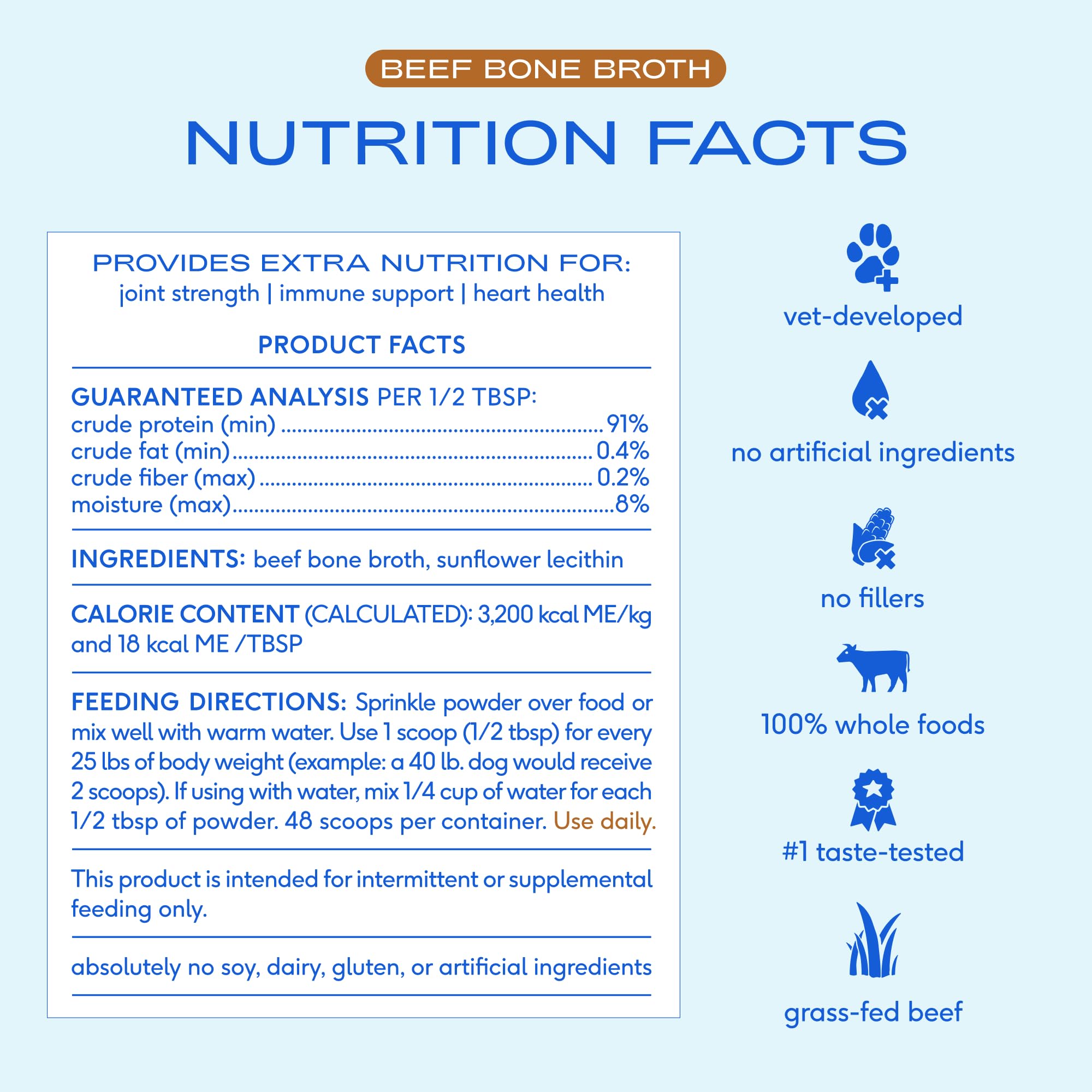Native Pet Balanced Belly Bundle: 60 Scoops GutWell Power Poop - Digestive Enzymes & Fiber for Dogs & 48 Scoops Bone Broth for Dogs - Made with Real Beef Bone Broth Food Toppers - Image 8