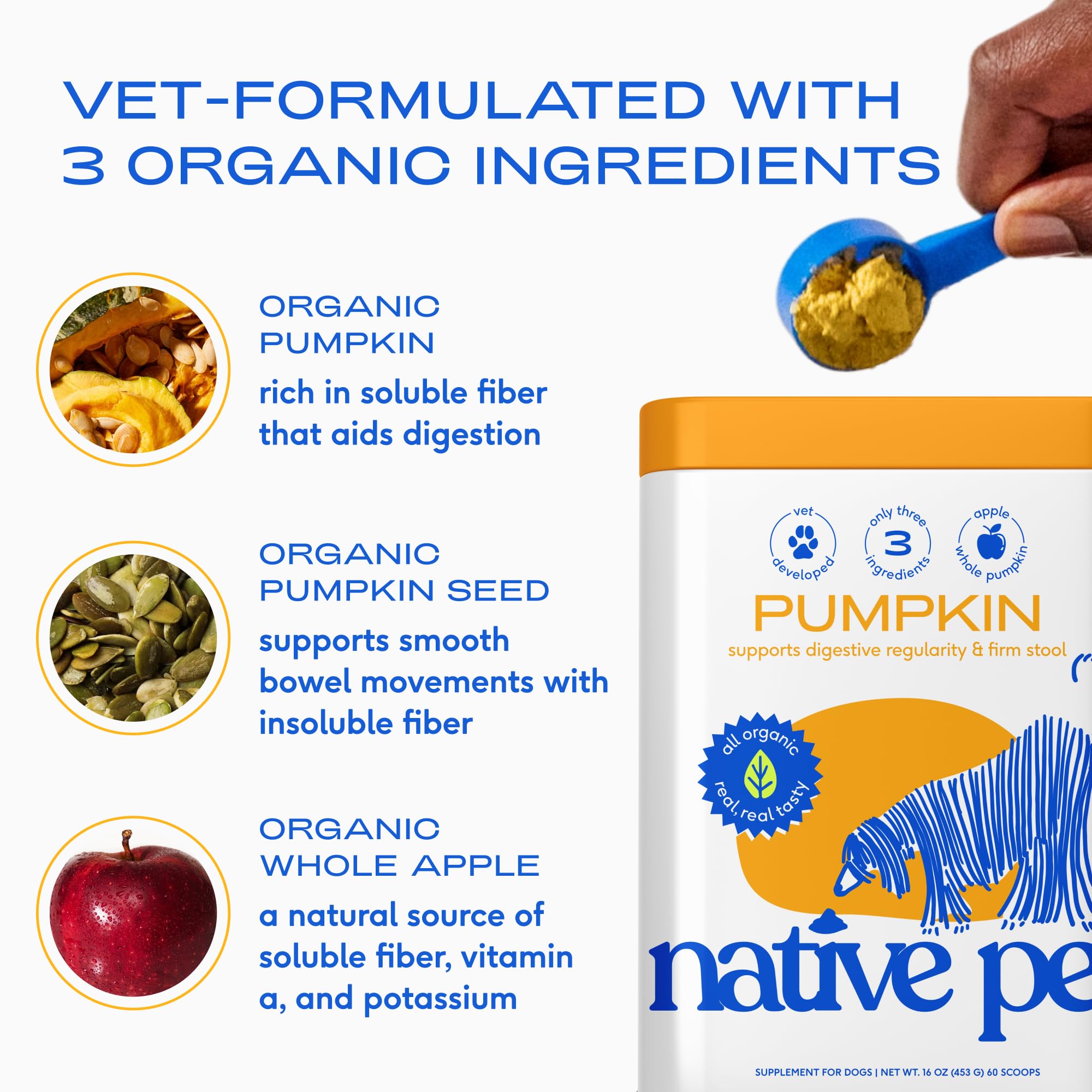 Native Pet Beef Bone Broth for Dogs (4.75 oz) & Organic Pumpkin for Dogs (8 oz.) - Dog Bone Broth Powder Food Topper for Picky Eater and All-Natural, Organic Fiber Pumpkin Powder - Image 4