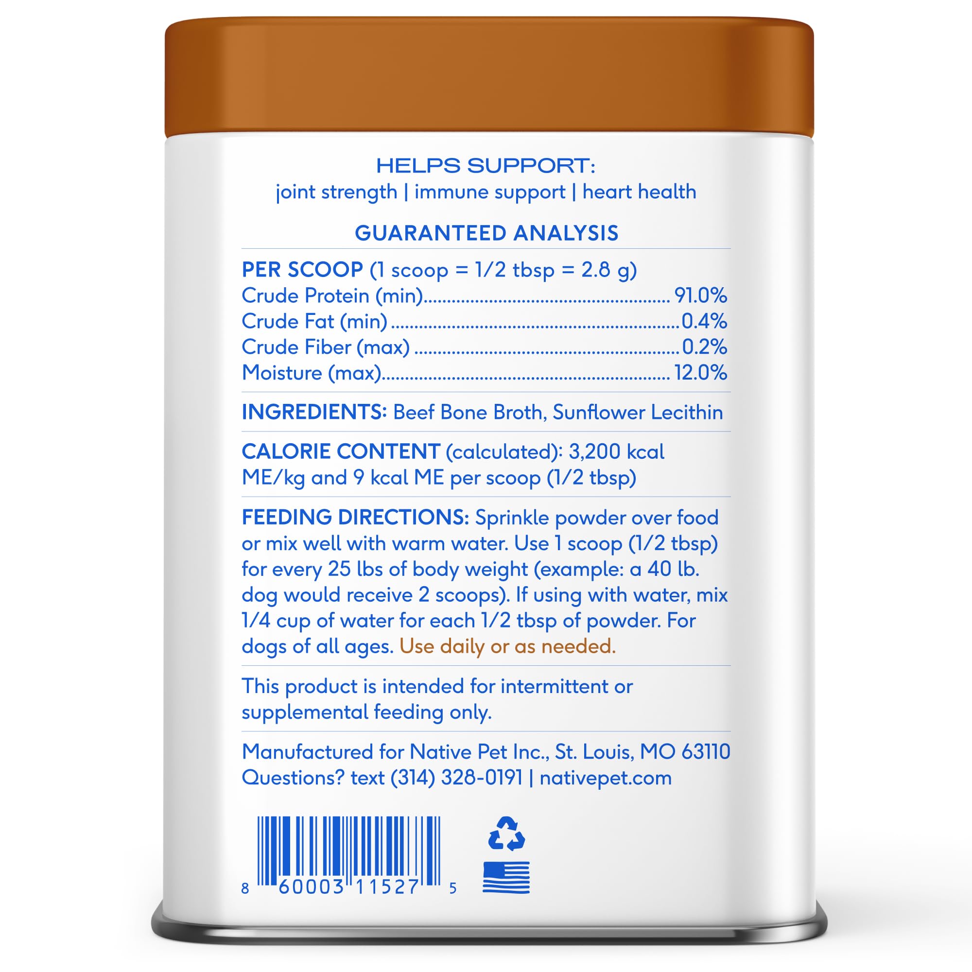 Native Pet Bone Broth for Dogs - Made with Real Beef Bone Broth, Dog Food Toppers for Picky Eaters - Provides Extra Hydration & Nutrition for Joint Strength, Immunity & Heart Health-48 Scoops - Image 8