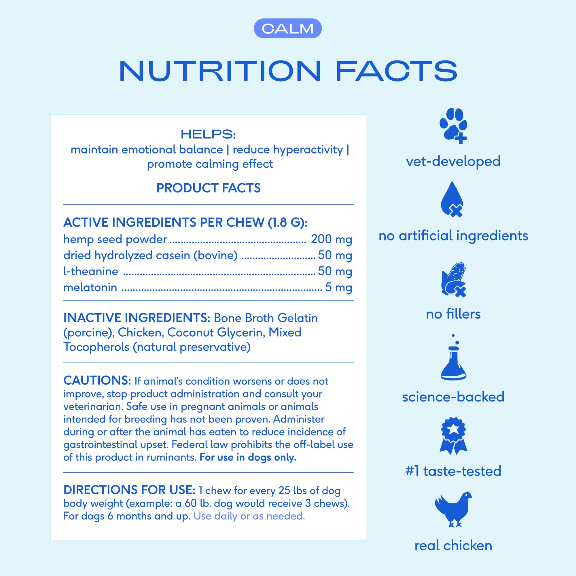 Native Pet Calming Chews for Dogs Medium Breed - Promotes Calming Effect, Supports Emotional Balance & Reduces Hyperactivity - Hemp Seed, Melatonin for Dogs, L-Theanine & Casein - 30 Days Supply - Image 5