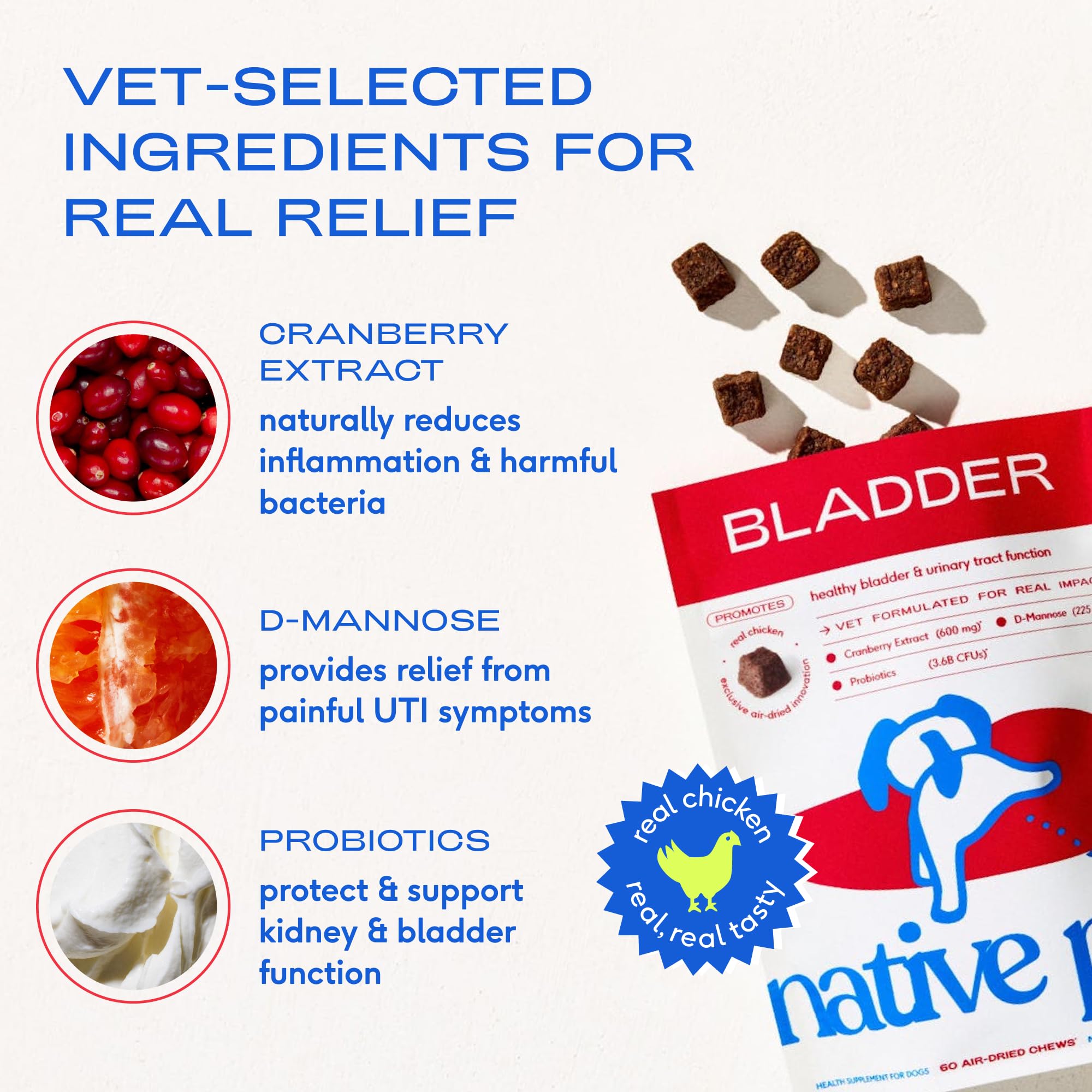 Native Pet Bladder & Immune Support Bundle: Bladder Chews for Dogs (30 Air-Dried Chews) & The Daily Dog Multivitamins (30 Scoops) - UTI Treatment & Prevention Plus 11-in-1 Multivitamin for Pups - Image 4