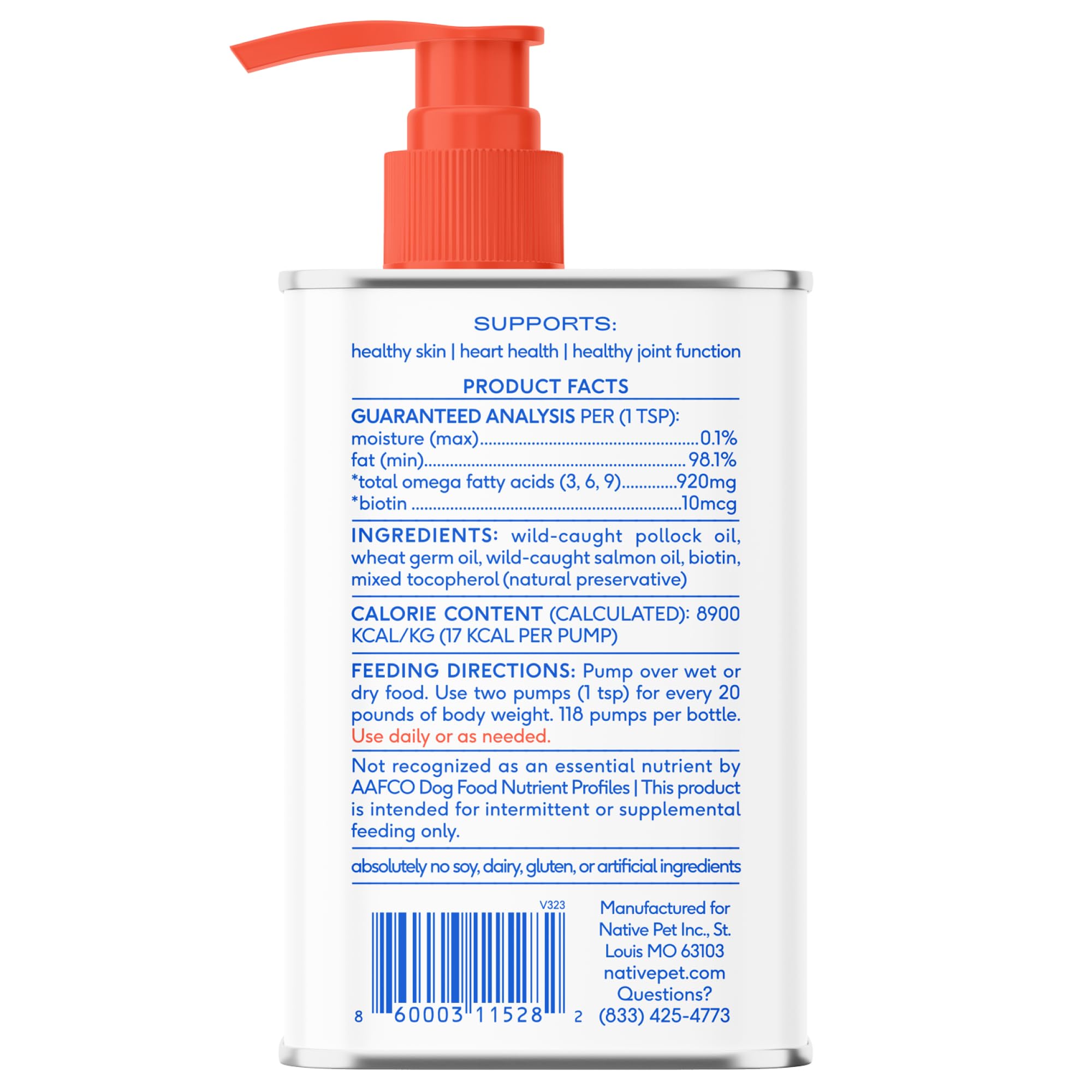 Native Pet Digestive & Wellness Trio: 60 Scoops GutWell Power Poop -Digestive Enzymes & Fiber for Dogs, 30 Scoops 11-in-1 Vitamins & Supplements & 8 Oz Omega 3 Fish Oil for Dogs & Cats - Image 5