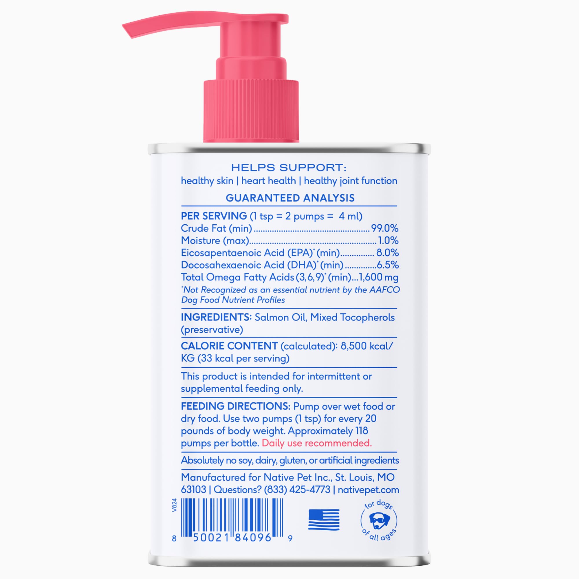 Native Pet Healthy Belly, Shiny Coat Bundle: 60 Scoops GutWell Power Poop - Digestive Enzymes & Fiber for Dogs & 8 Oz. Salmon Oil for Dogs & Cats – Pure Omega-3 Fish Oil for Overall Health - Image 9