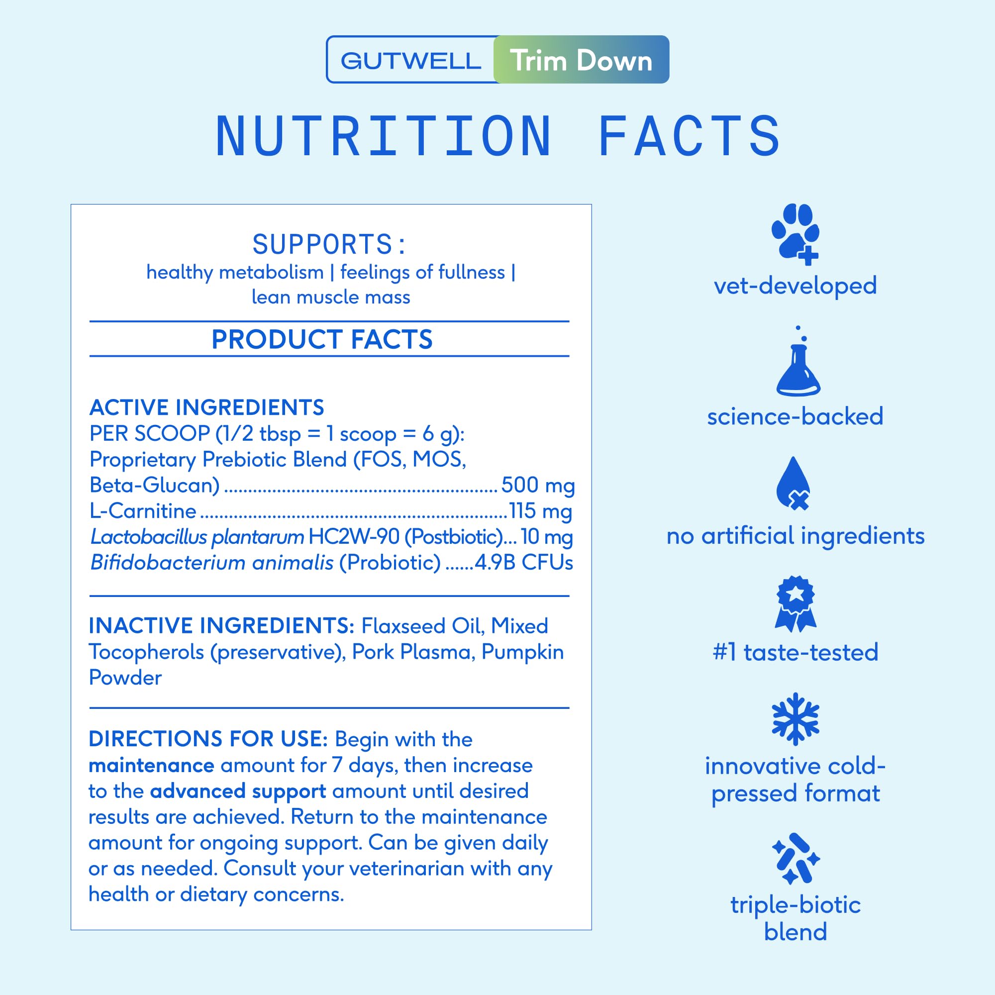 Native Pet Trim & Glow Bundle Pack: 60 Scoops GutWell Trim Down - Weight Loss Supplement & 8 Oz. Omega 3 Fish Oil for Dogs & Cats - Promotes Healthy Skin, Coat, & Joints - Image 9