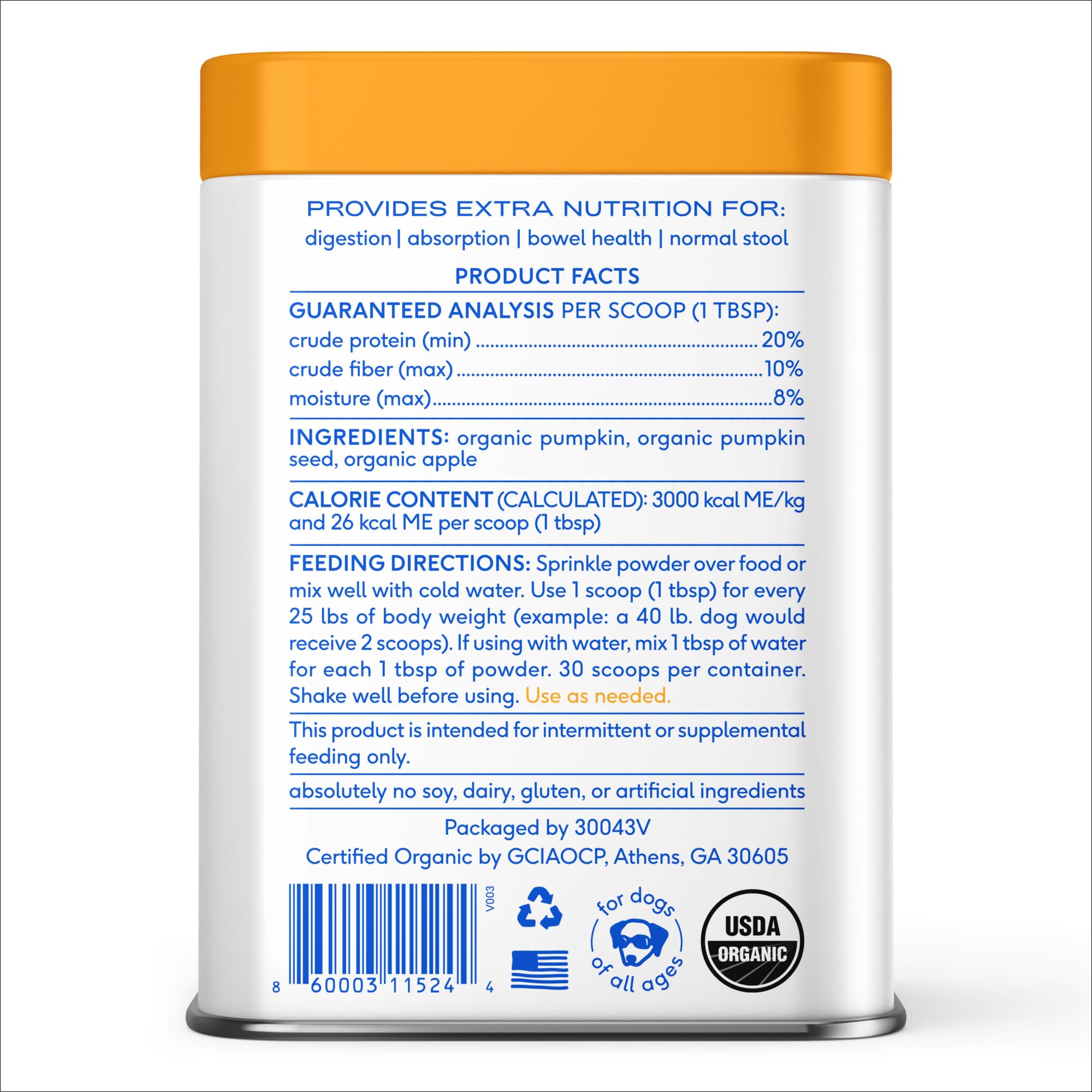 Native Pet Pumpkin for Dogs - Organic Dog Food Topper Powder - Promotes Firm Stools, Supports Digestive, Bowel Health & Nutrient Absorption - USDA Organic, Rich in Fiber with Real Pumpkin - 30 Scoops - Image 8