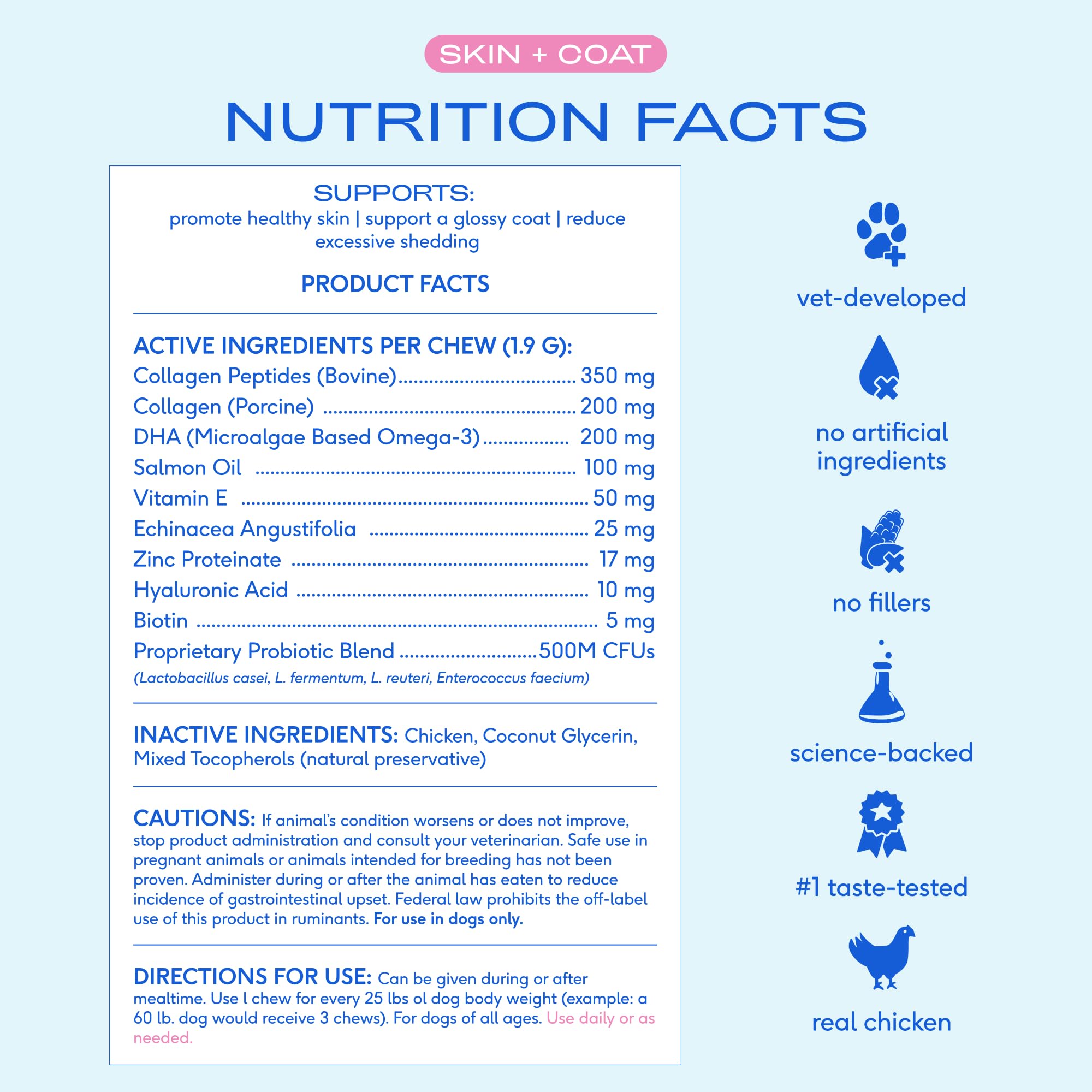 Native Pet Allergy Chews (30 Air-Dried Chews), Omega Skin and Coat Chews for Dogs (30 Air-Dried Chews) & Probiotic for Dogs (30 Scoops) - Promotes Healthy Skin & Coat & Digestive Support - Image 9