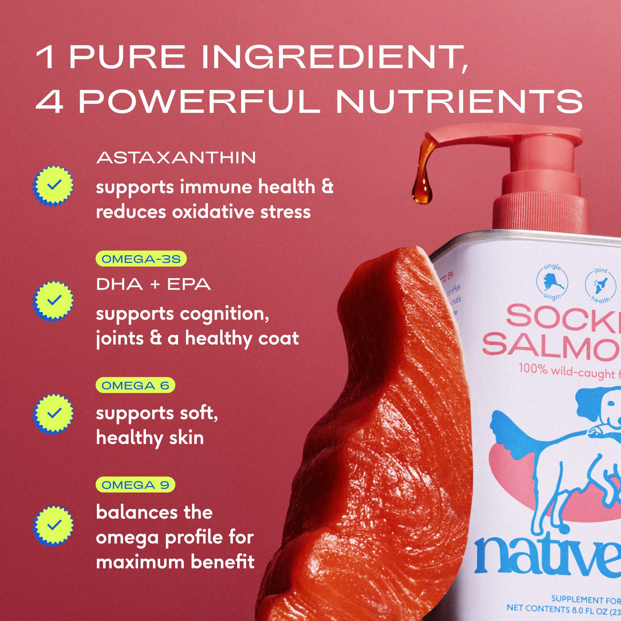 Native Pet Active Joints & Radiant Coat Pack: Hip & Joint Supplement for Dogs - Supports Joints, Cartilage, Muscles & Anti-Inflammatory - 30 Scoops & Salmon Oil for Dogs Pure Omega-3 Fish Oil 8 Oz - Image 5