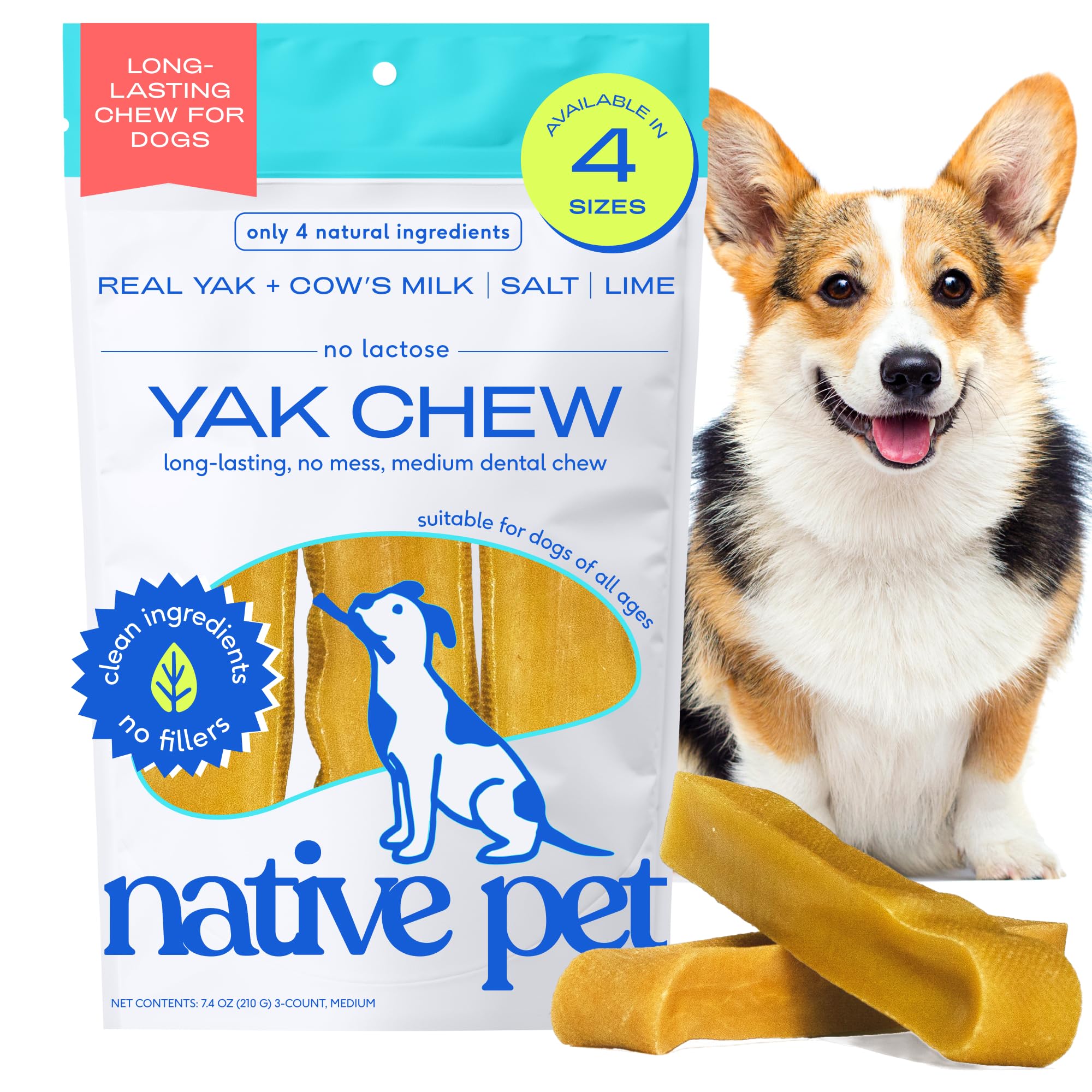 Native Pet Yak Chews for Dogs (5 Small) & (3 Medium) - All Natural Dental Chew for Dogs Made with Yak Cheese for Aggressive Chewers - Image 9