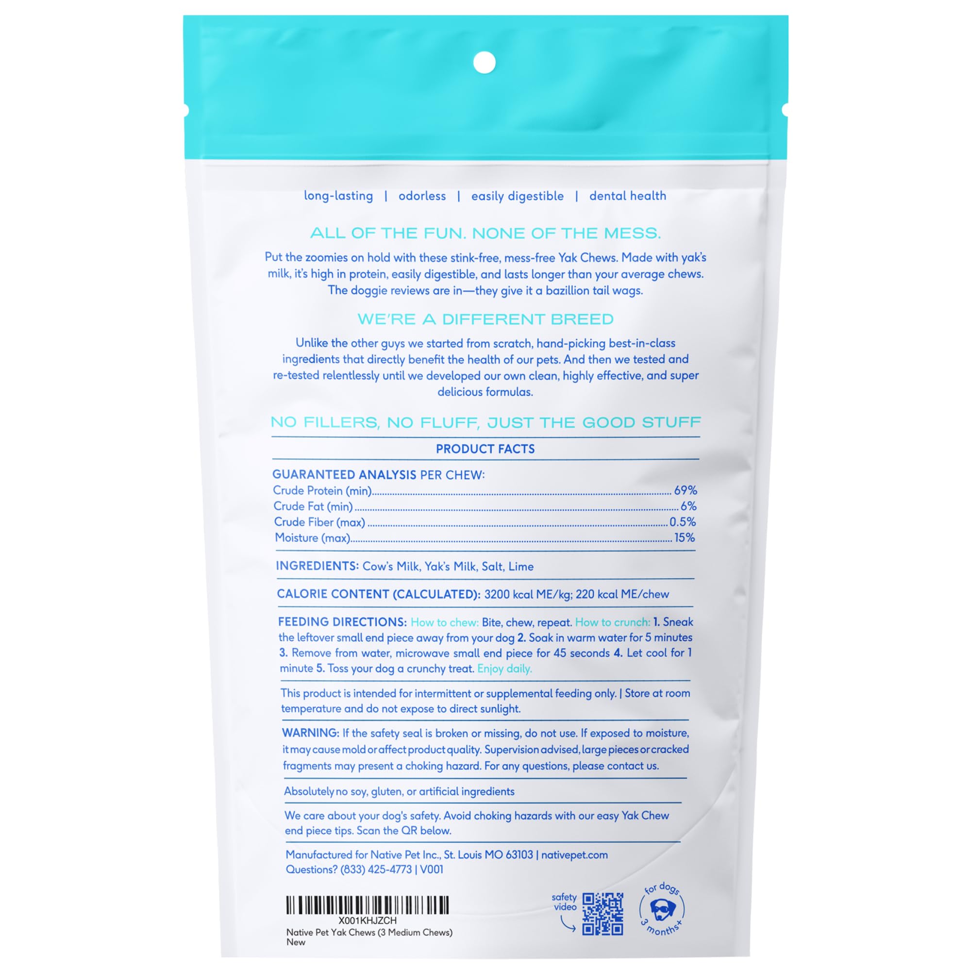 Native Pet Yak Chews for Dogs (3 Medium) & (3 Large) - All Natural Dental Chew for Dogs Made with Yak Cheese for Aggressive Chewers - Image 8