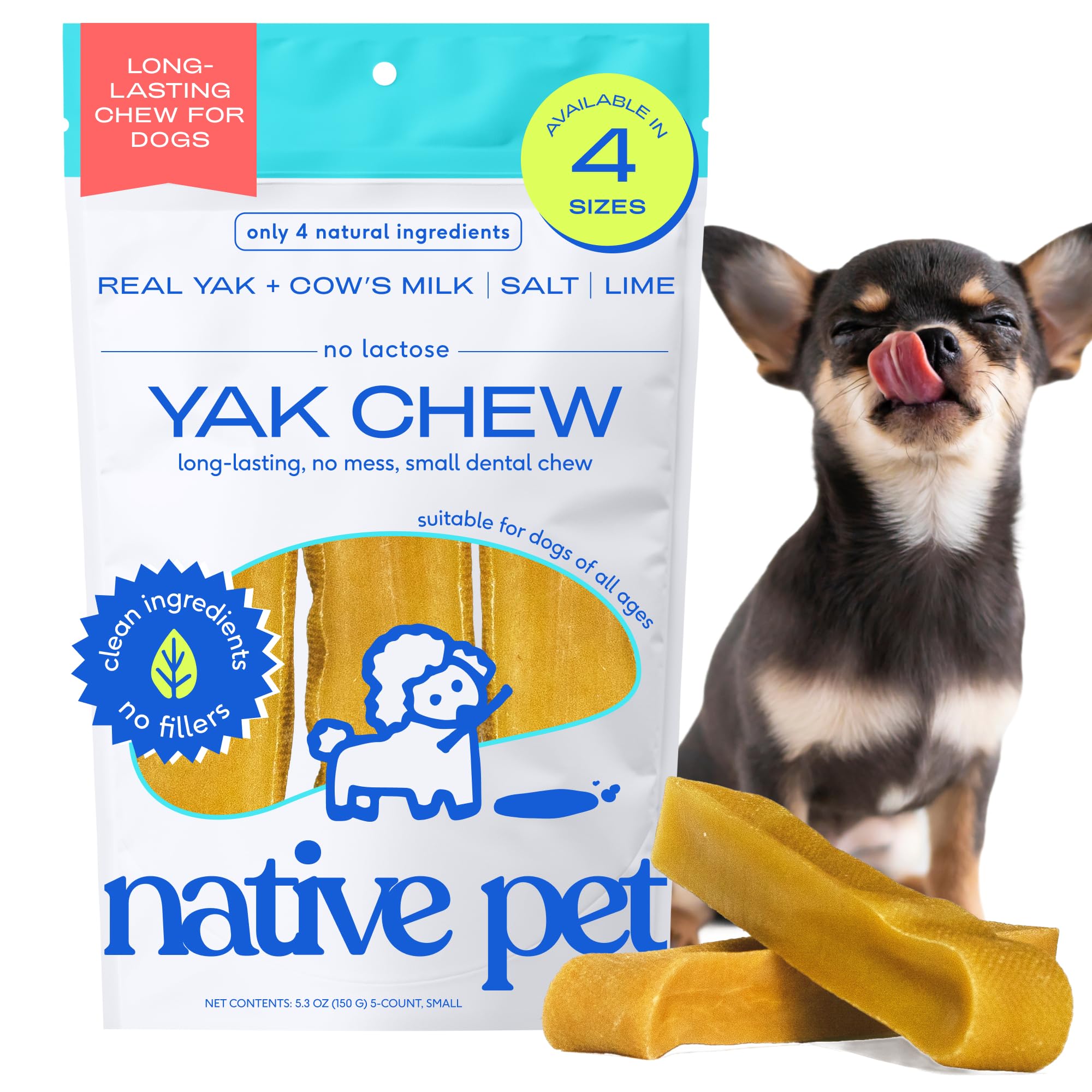 Native Pet Yak Chews for Dogs (5 Small) & (3 Medium) - All Natural Dental Chew for Dogs Made with Yak Cheese for Aggressive Chewers - Image 8