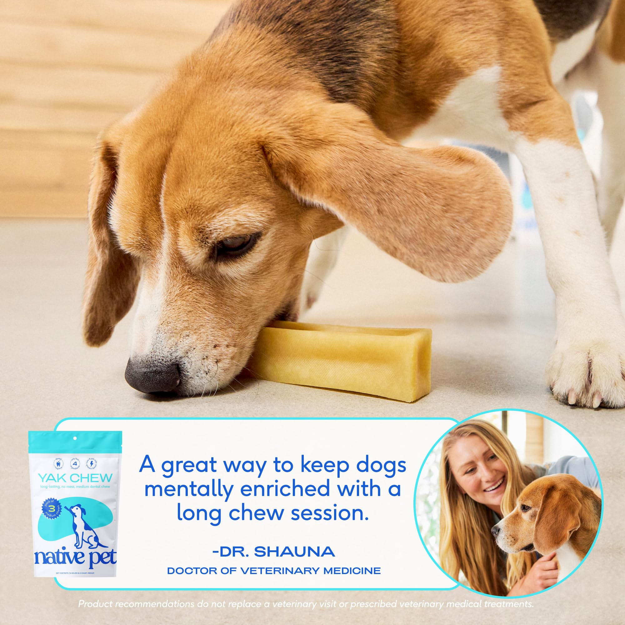 Native Pet Yak Chews for Dogs (5 Small) & (3 Medium) - All Natural Dental Chew for Dogs Made with Yak Cheese for Aggressive Chewers - Image 7